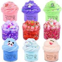 LANUMIONG slime kit 9-pack with charms for creative play and party gifts.