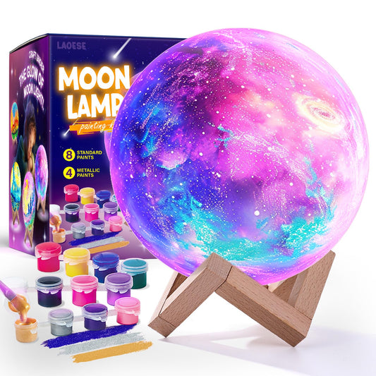 LAOESE Moon Lamp Painting Kit: painting process for a personalized night light.