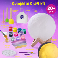 LAOESE Moon Lamp Painting Kit: wooden base for a stable display.