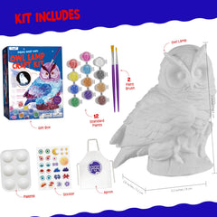 LAOESE Owl lamp with 12 paint pots fueling kids' creativity
