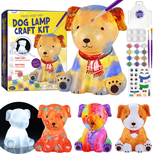 LAOESE Paint Your Own Dog Lamp Kit full set for imaginative kids' painting fun