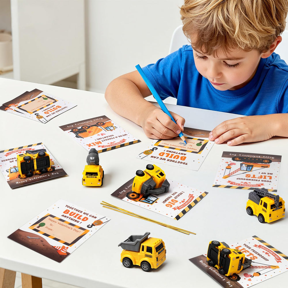 Laoyebaohao valentines cement mixer card, durable toy included