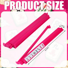LaRandom pink acrylic mahjong racks with pushers close-up showing smooth movement