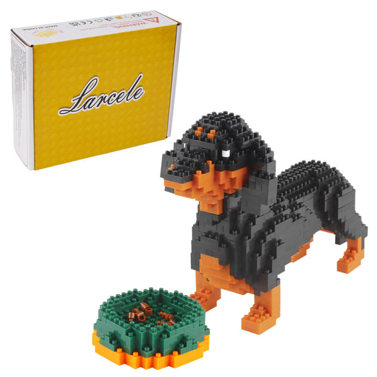 Larcele Micro Dachshund building blocks close-up shows intricate micro-detail for focused hobbyists