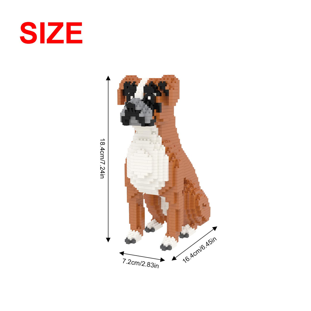 Larcele Micro Dog Building Blocks Boxer 1061 pieces with varied colors for depth