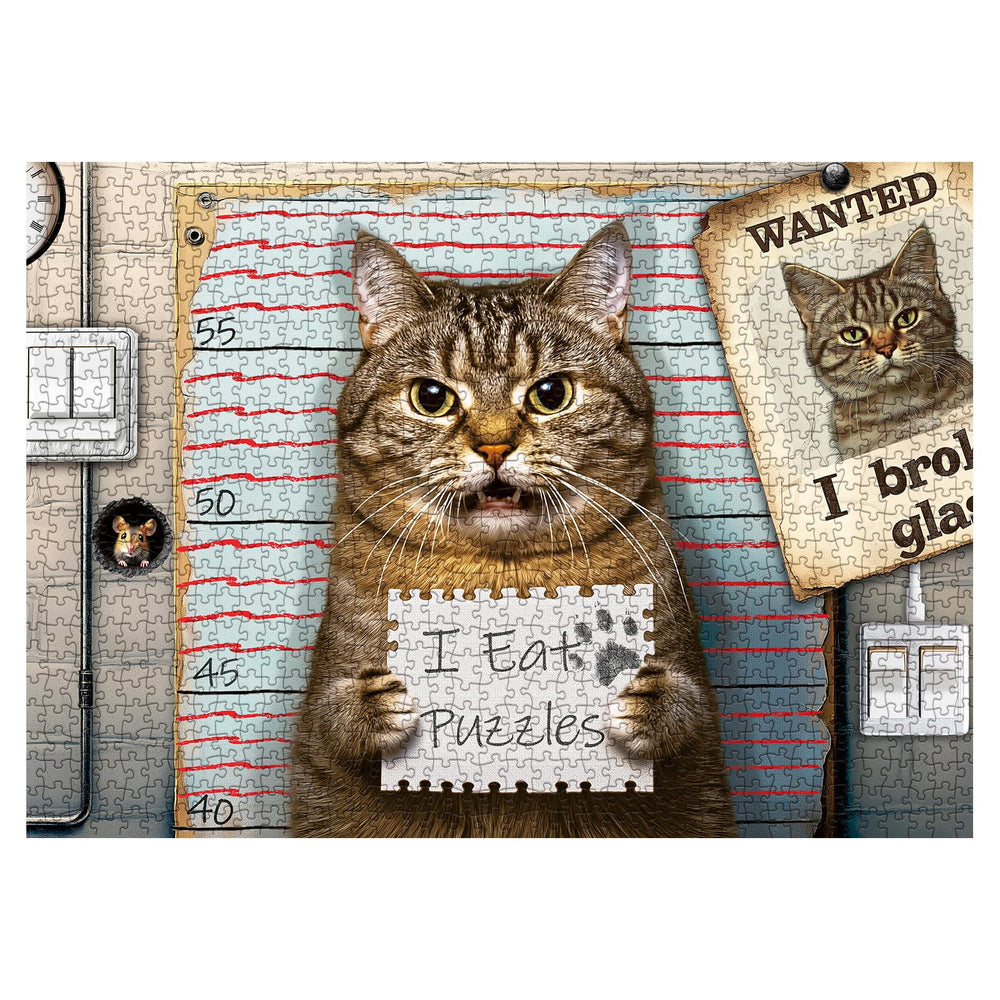 Larkipuzz suspect cat scene 1000-piece puzzle for immersive focus and mindful fun