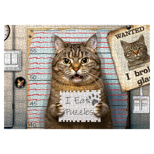 Larkipuzz suspect cat scene 1000-piece puzzle for immersive focus and mindful fun