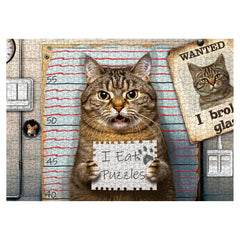 Larkipuzz suspect cat scene 1000-piece puzzle for immersive focus and mindful fun
