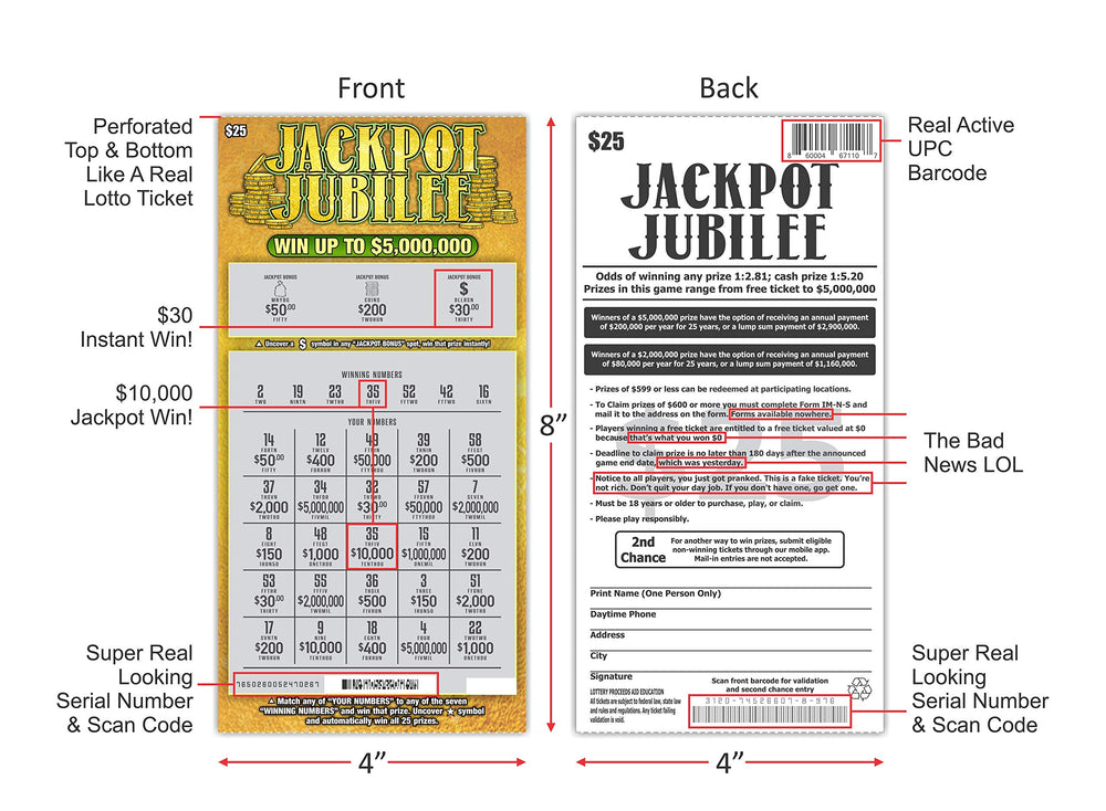 Larkmo perforated edges enhance real lottery ticket feel