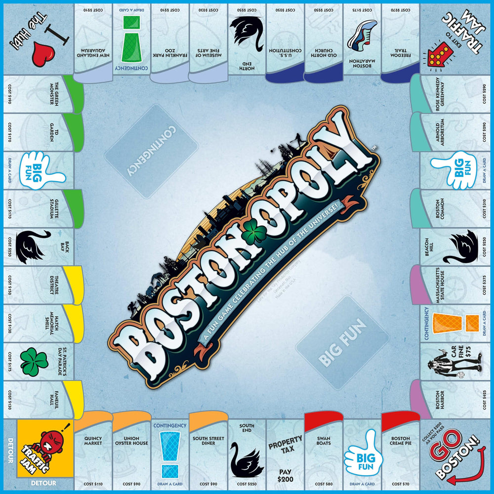 Late for the Sky Boston-Opoly money and deed cards