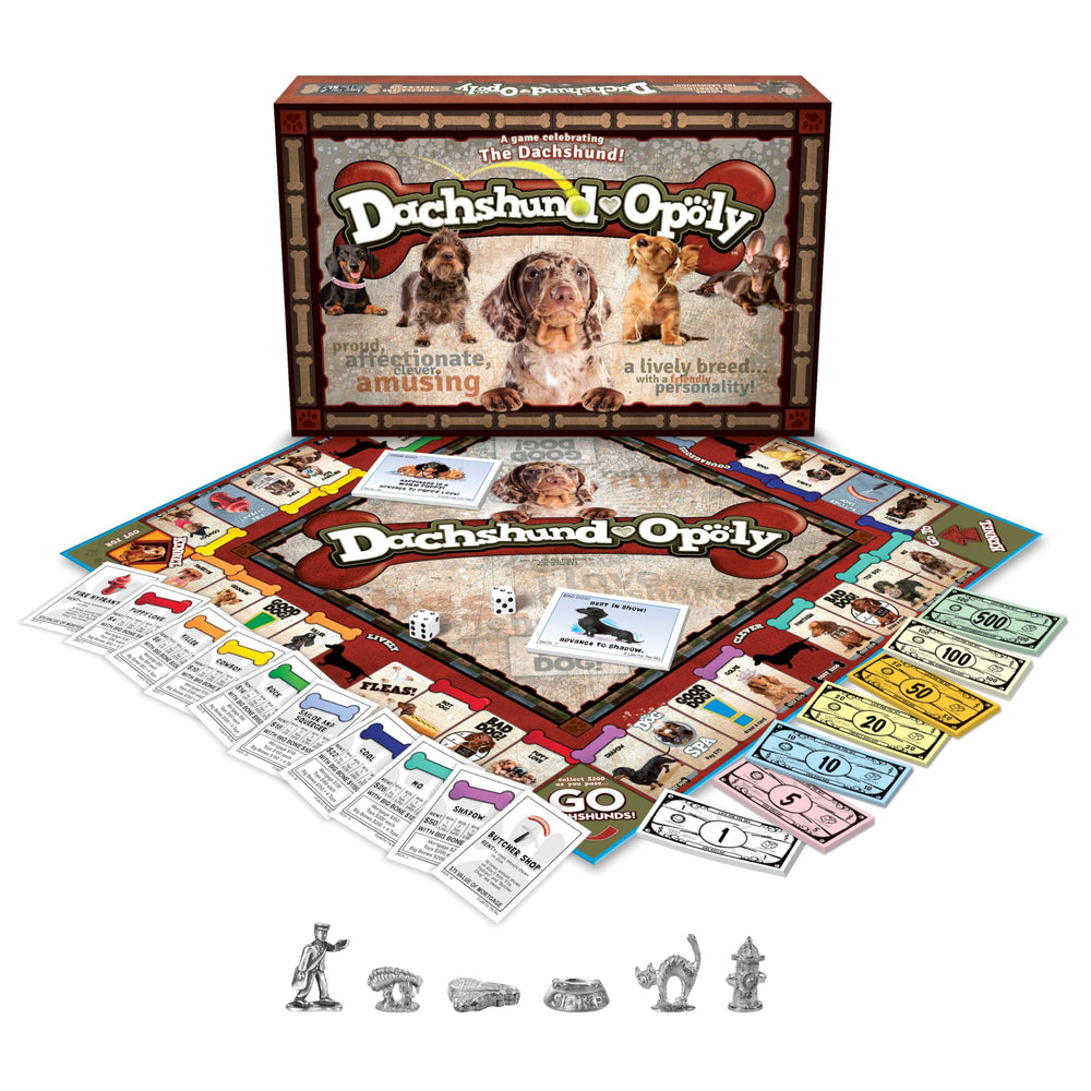 Late for the Sky Dachshund-Opoly tokens for quick, lively gameplay.