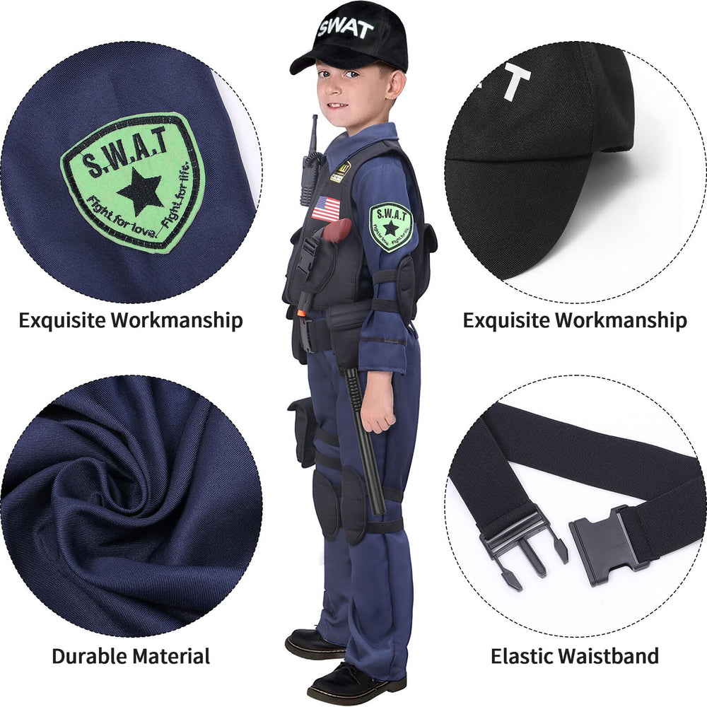 Latocos SWAT hat, sunglasses, and badge complete the look