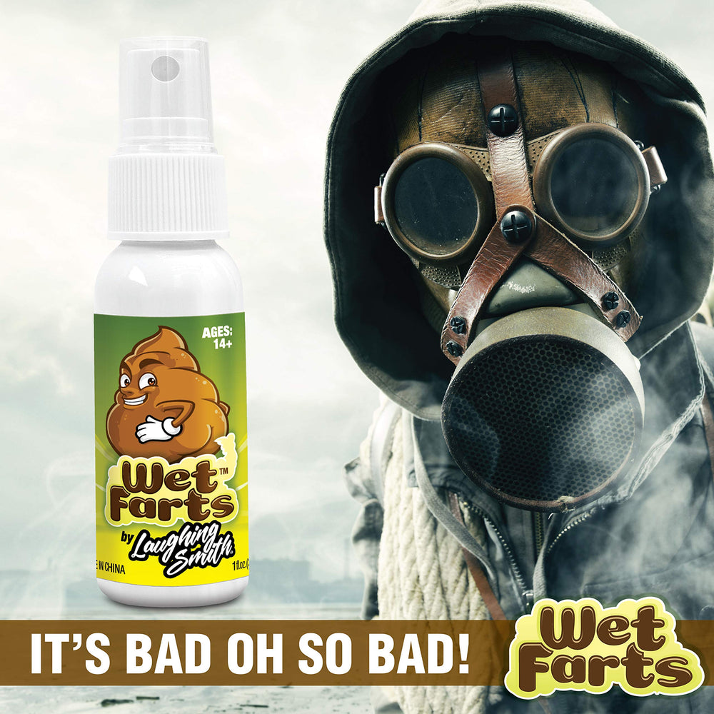 Laughing Smith indoor prank setup, showing how to use spray for indoors with care.