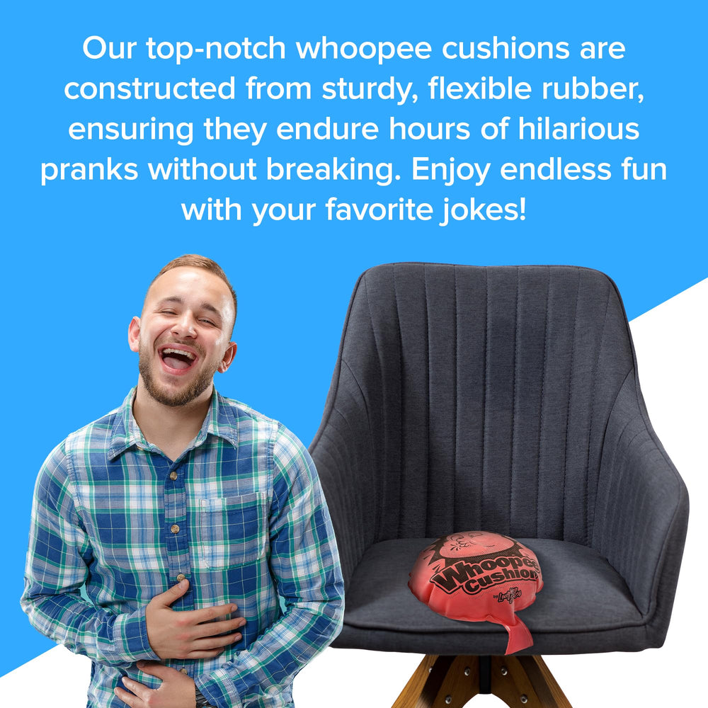 Laughing Smith Mega 8-inch cushion durable prank use for long-lasting fun.