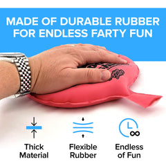 Laughing Smith Mega 8-inch cushion in packaging highlights a fun, safe gag gift.