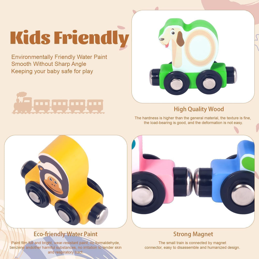 Lauon animal-pattern design train set enhances visual discrimination during crafting play.