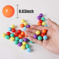 Laviesto 16mm acrylic marbles in six colors for versatile family games.
