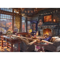 Lavievert 500pc puzzle premium material close-up shows thick, durable cardboard for repeated use.