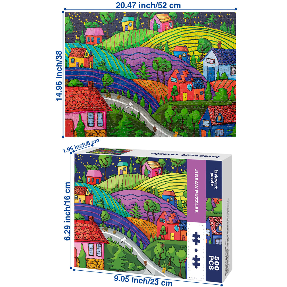 Lavievert 500pc puzzle: unique cut pieces improve alignment and satisfying solving