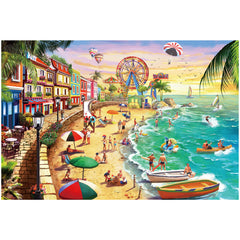 Lavievert jigsaw beach puzzle box showing premium materials and vivid colors