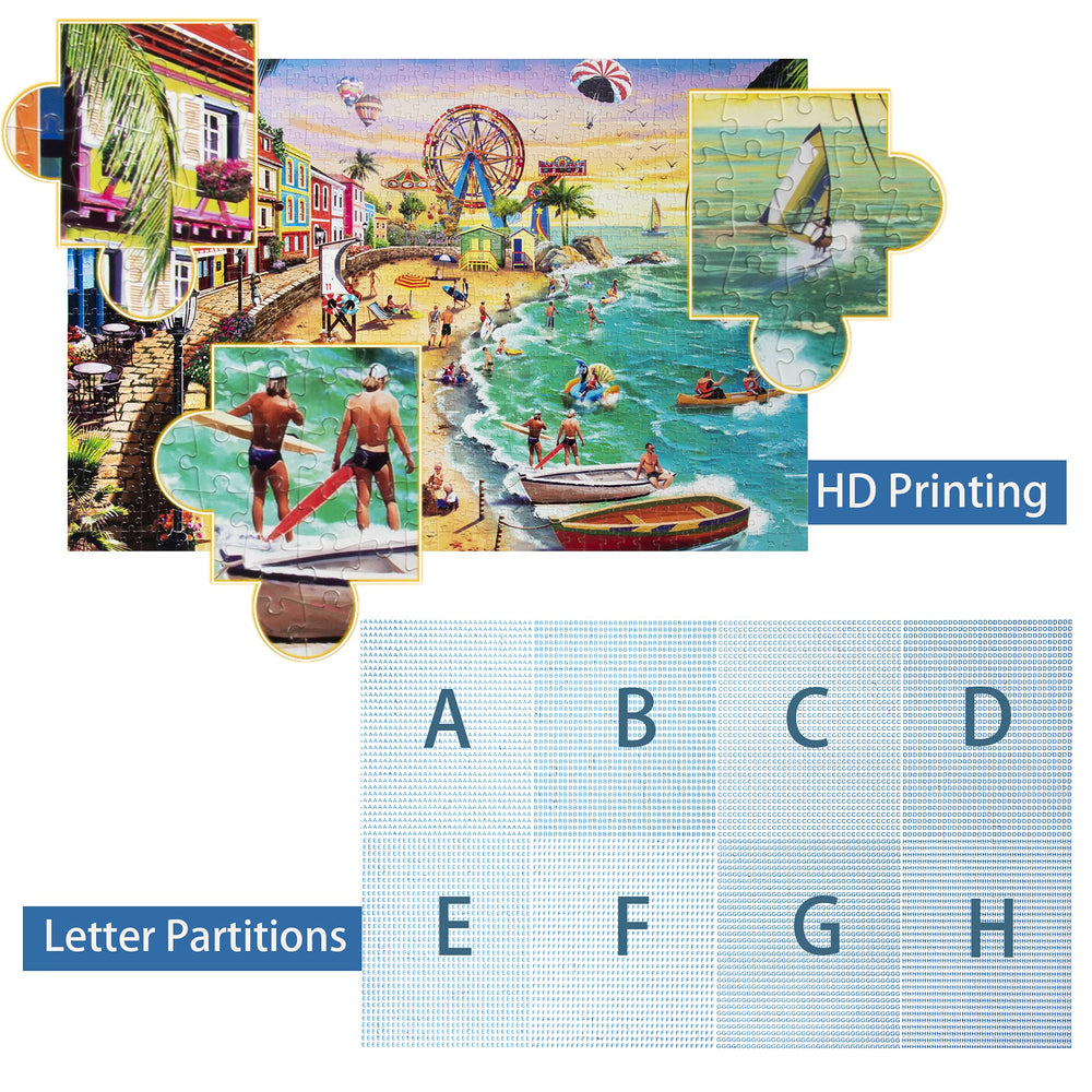 Lavievert jigsaw finished beach scene displayed for vacation vibe