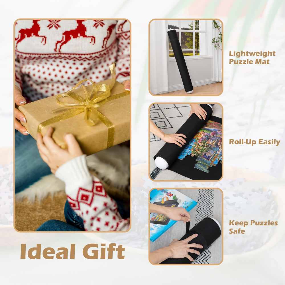 Elastic bands prevent shifting at ends, protecting puzzles during storage.