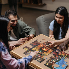 Lavievert portable puzzle table folds for easy transport and storage.