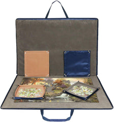 Lavievert puzzle board with padded cover protects unfinished puzzles during storage.