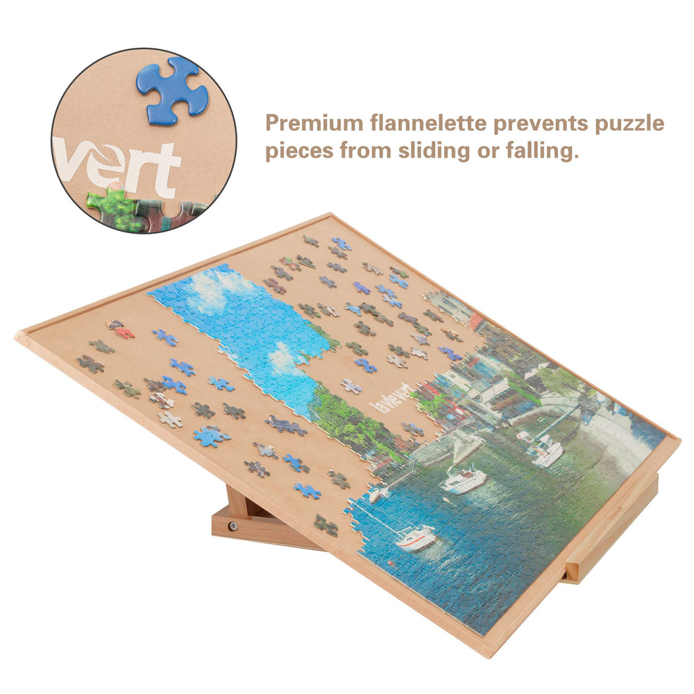 The Lavievert 30.1 x 20.3 inch surface fits most puzzles up to 1,000 pieces.