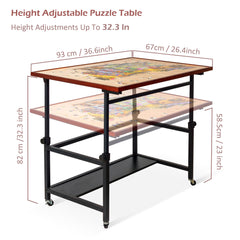Lavievert puzzle table large work-area supports 1500-piece puzzles with room.