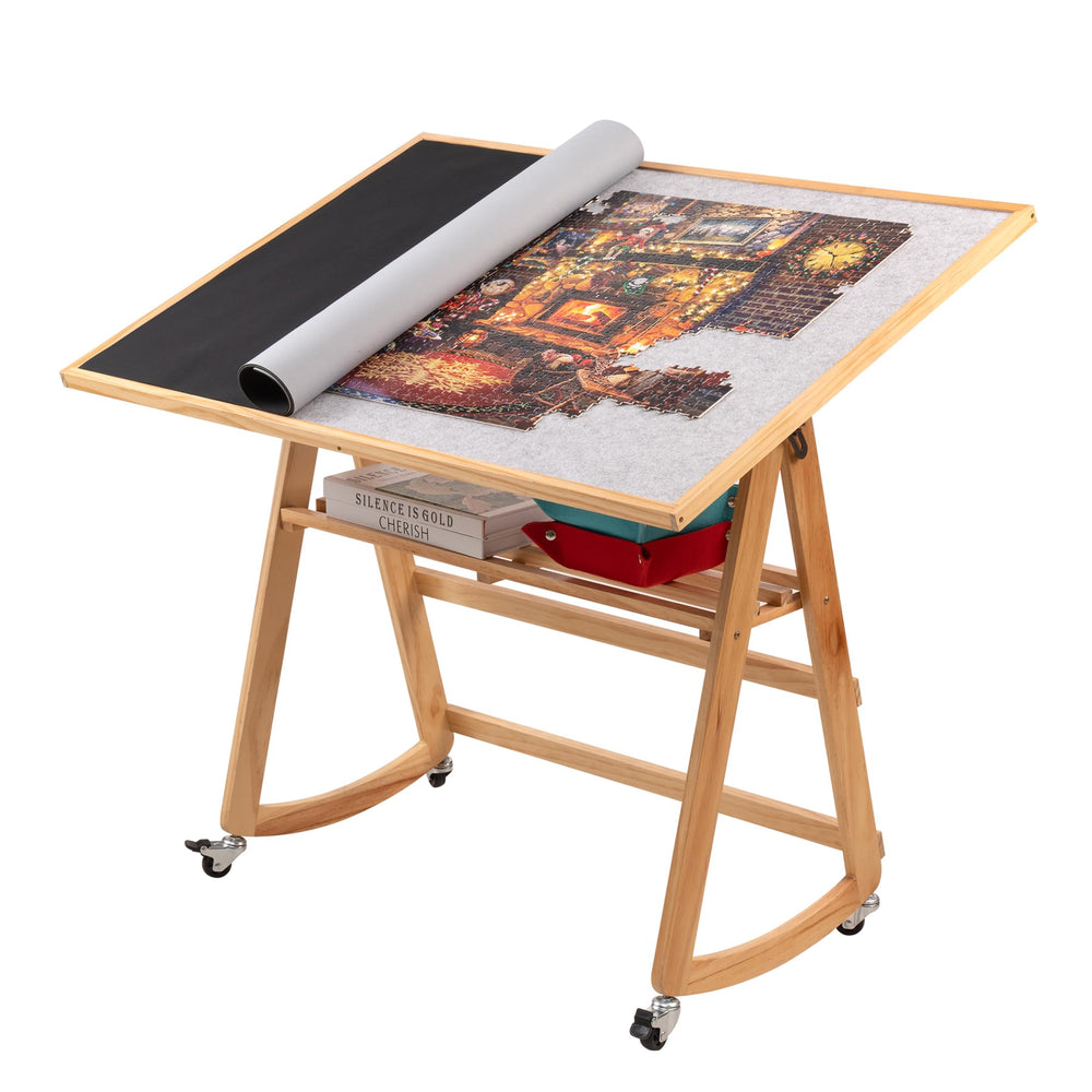 Lavievert tilting puzzle table with legs and cover for stable, comfortable puzzling.