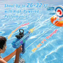 Lawdiey water gun with holographic sight enhances aiming precision.
