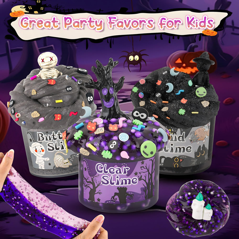 LAWOHO black cloud slime pack delivering satisfying stretch and sounds.