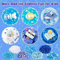 LAWOHO Blue Butter Slime packs offer soft, non-sticky stretch for easy molding.