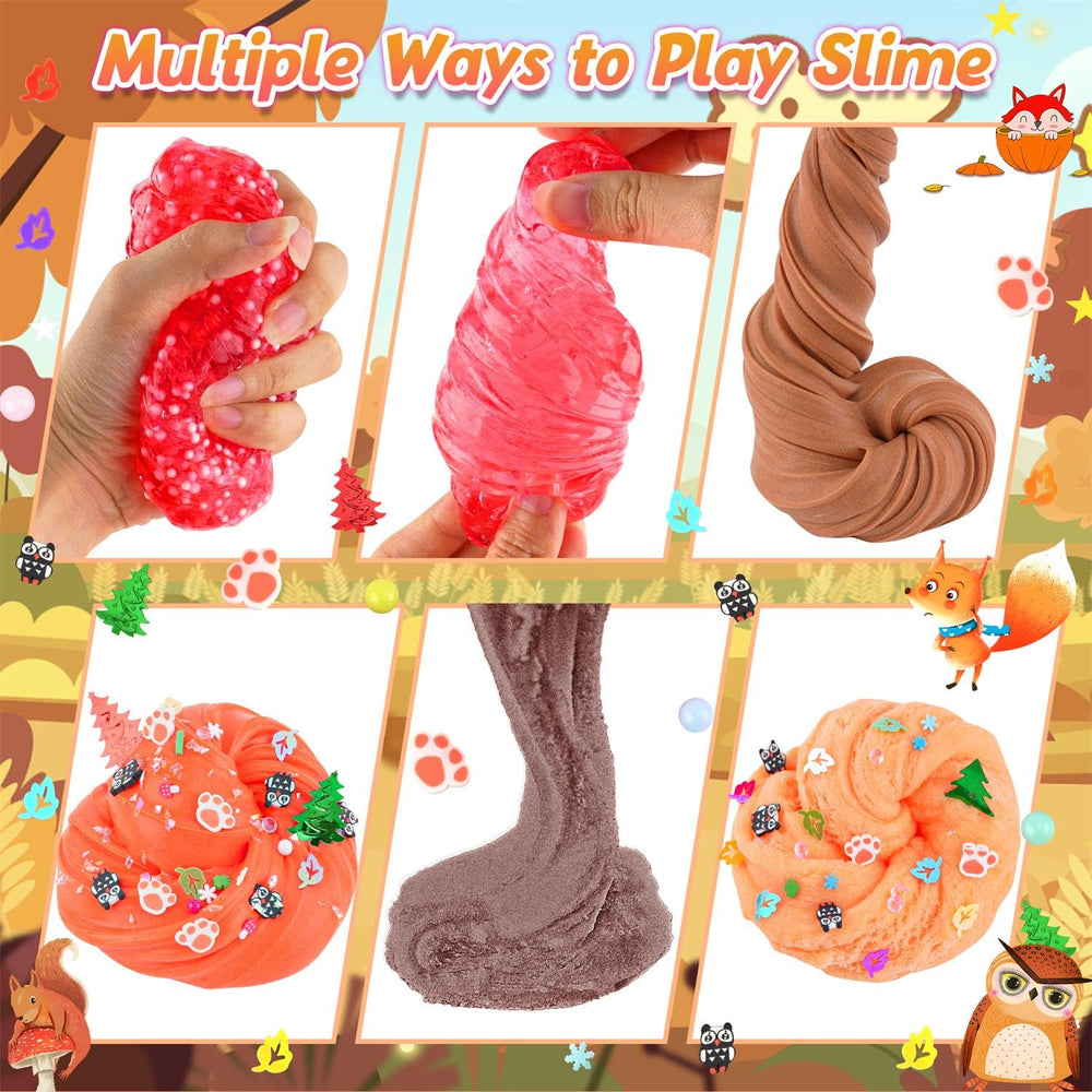 LAWOHO forest slime kit clear slime dark red 60ml for shimmering, satisfying squeezes
