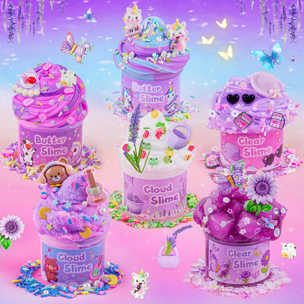 LAWOHO Lavender Field theme adds color and mood during slime play.