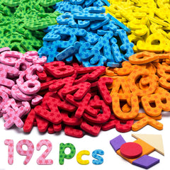 Laxdacee 192pcs magnetic letters and numbers foam set on fridge for interactive learning