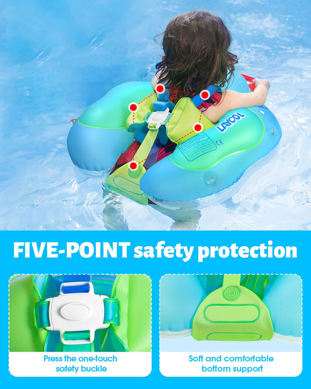 LAYCOL baby float – front profile with widened sides and shoulder support.