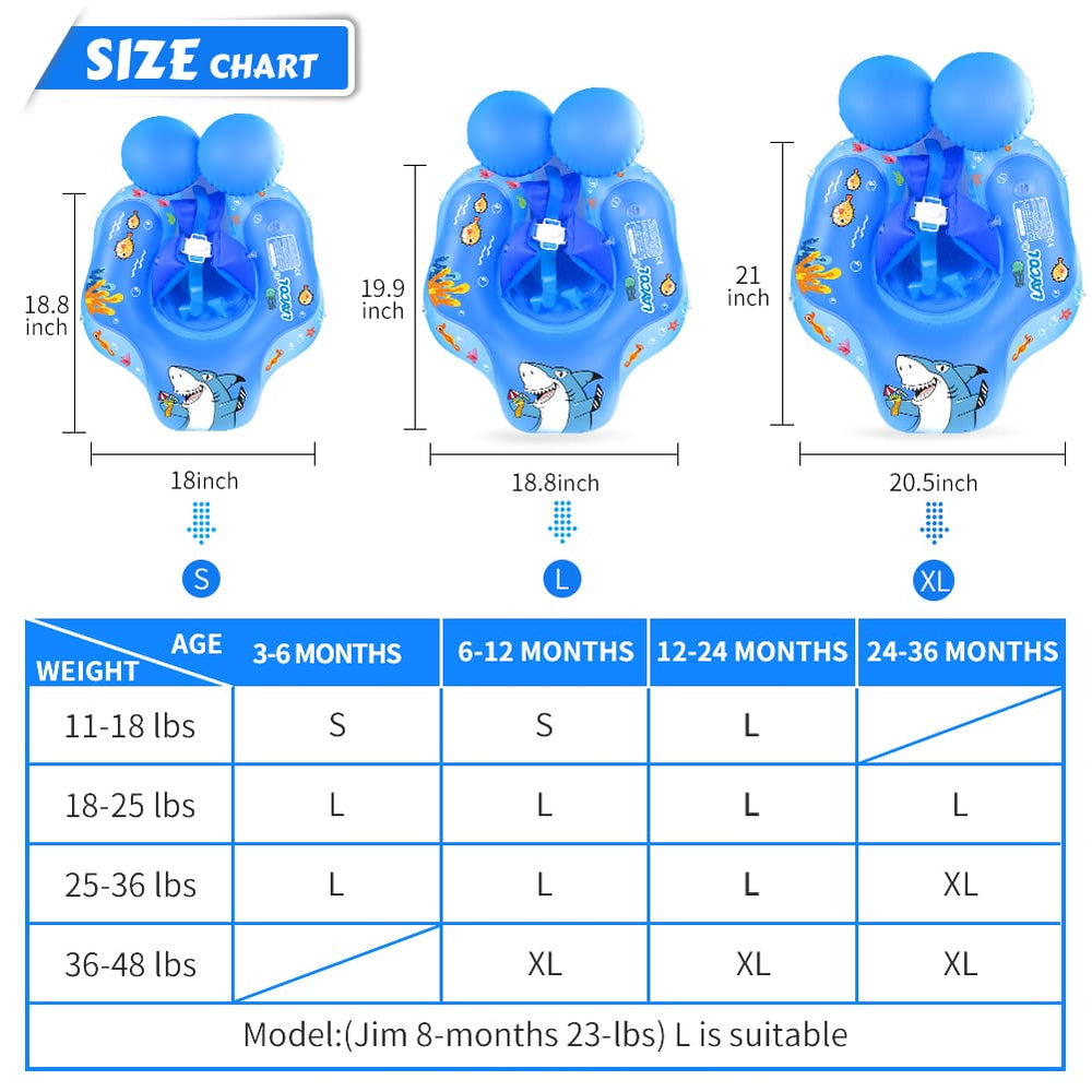 LAYCOL baby float with included inflation pump for quick setup
