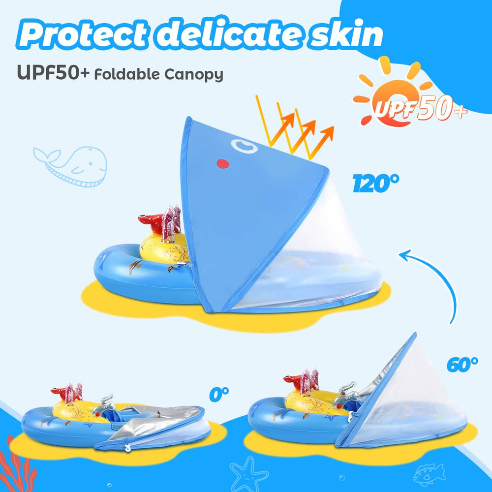 LAYCOL pool float toy console with sea animal toys for baby engagement