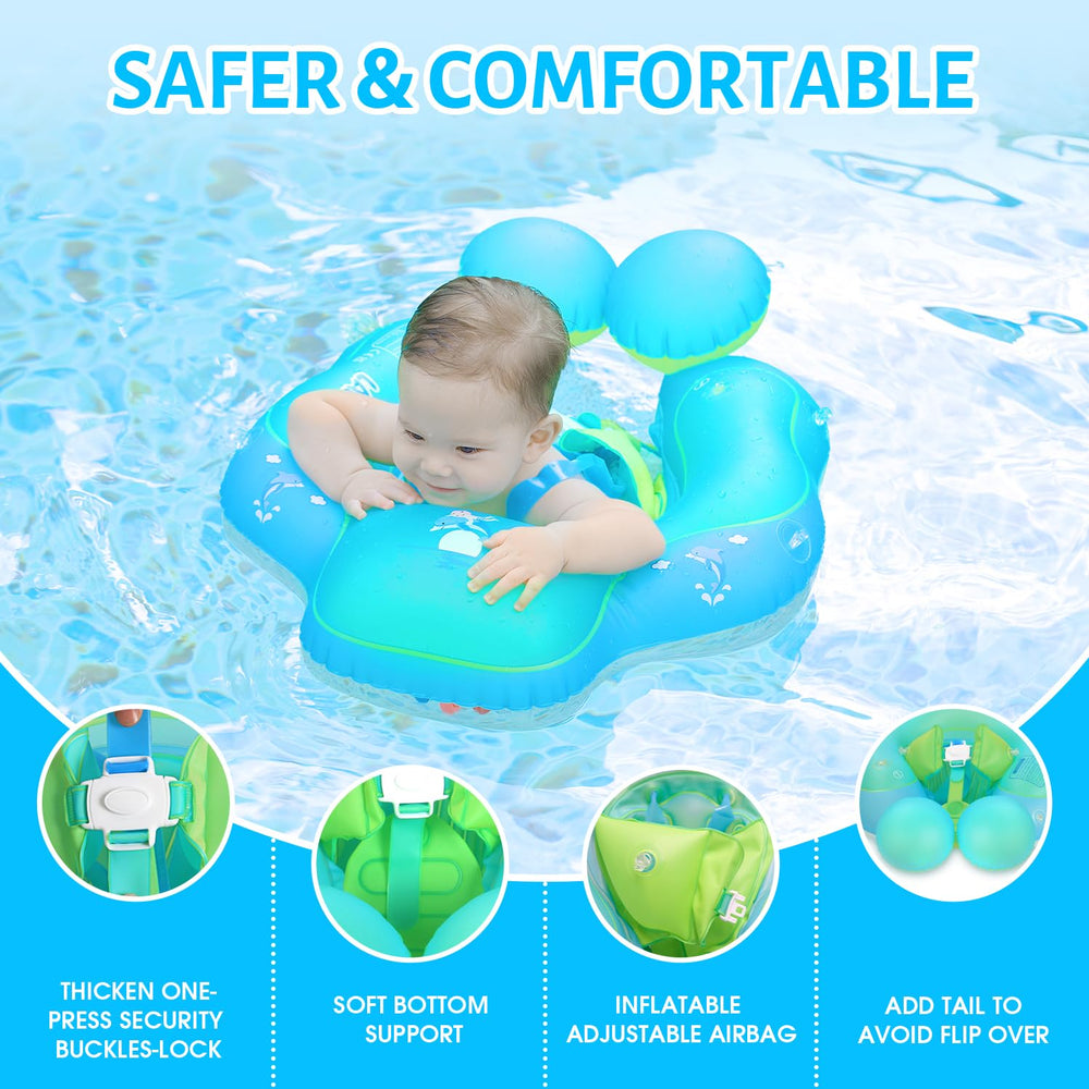 LAYCOL float includes shoulder strap and back airbags for secure seating.