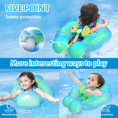 LAYCOL easy inflation with manual pump for quick setup at the pool.