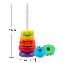 LBAIBB Rainbow Spin Tower animal shapes for imaginative stacking sessions.