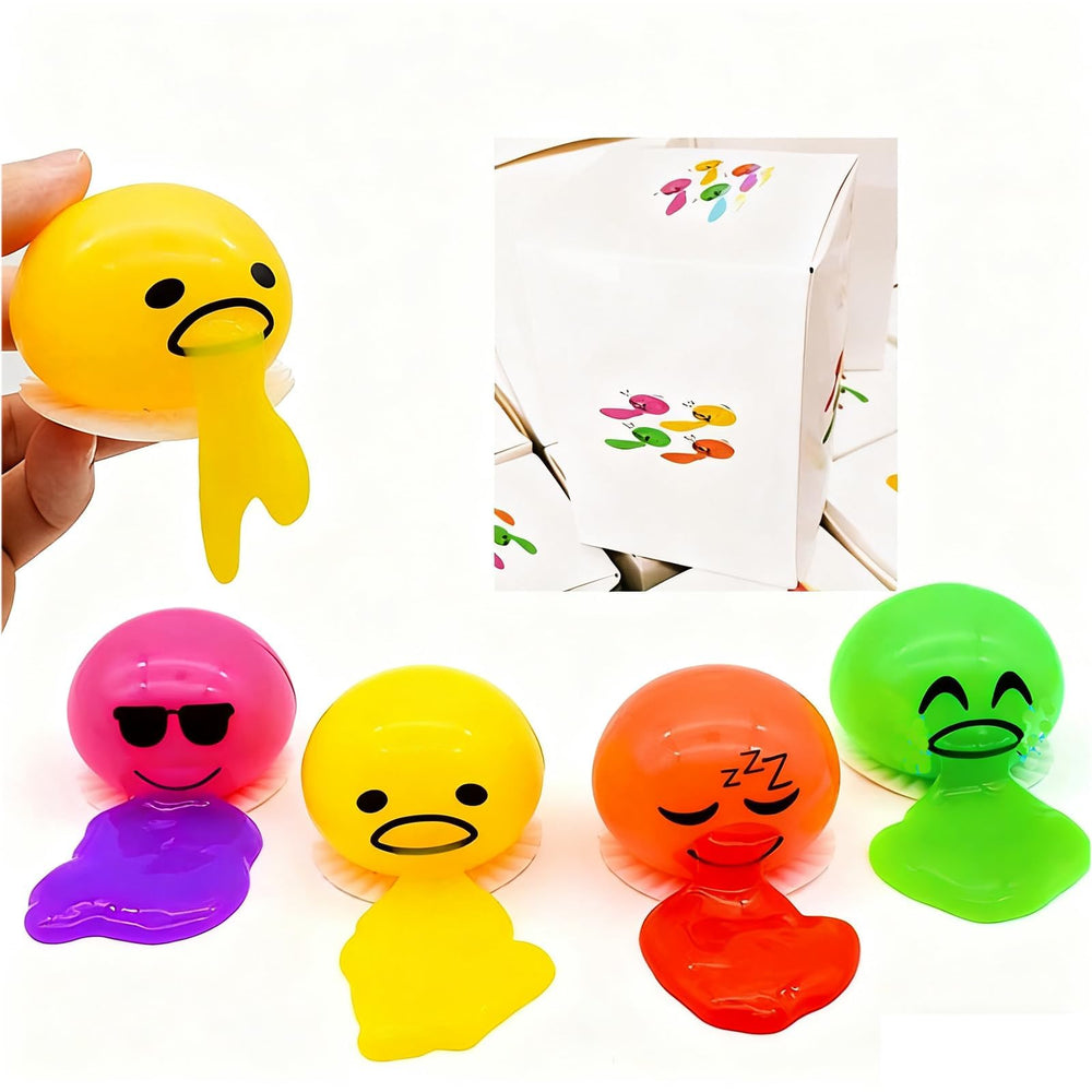 LBKKC vomiting egg slime packaging shown as a playful prank gift.