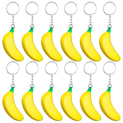 LBSXQGS banana keychain close-up shows soft rubber texture ideal for fidgeting