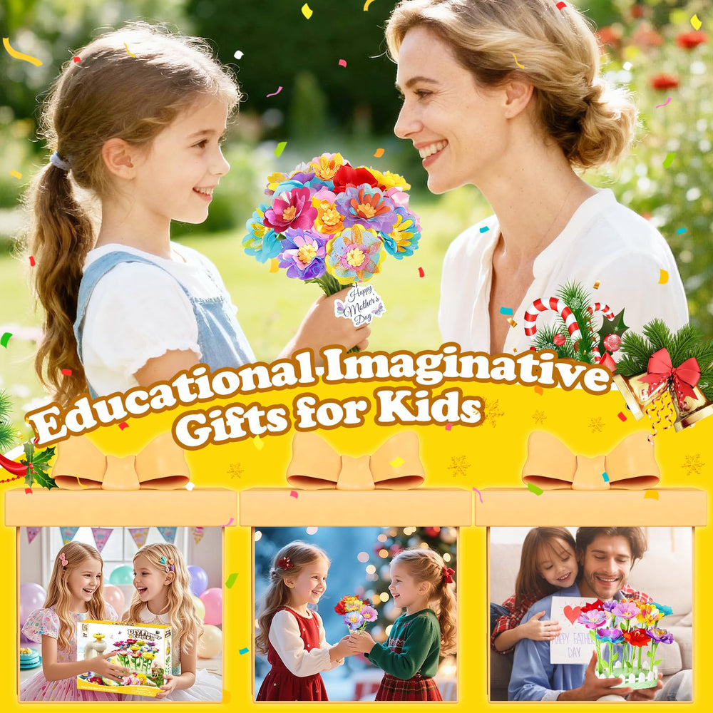 LC eterna family crafts session creating bouquets together.