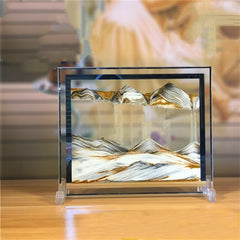 LCDOCLAK moving sand art front view enhances tranquil desk decoration