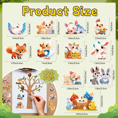 Lckaent farm animal foam stickers, cute cattle and pigs for scrapbooks