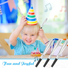 LCPQMZGH noise makers horns silver, eye-catching fringe detail for birthday parties.