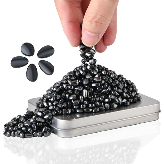 LCVUUK Ferrite Rocks: black pebbles with over 600 magnetic pieces for tactile desk play